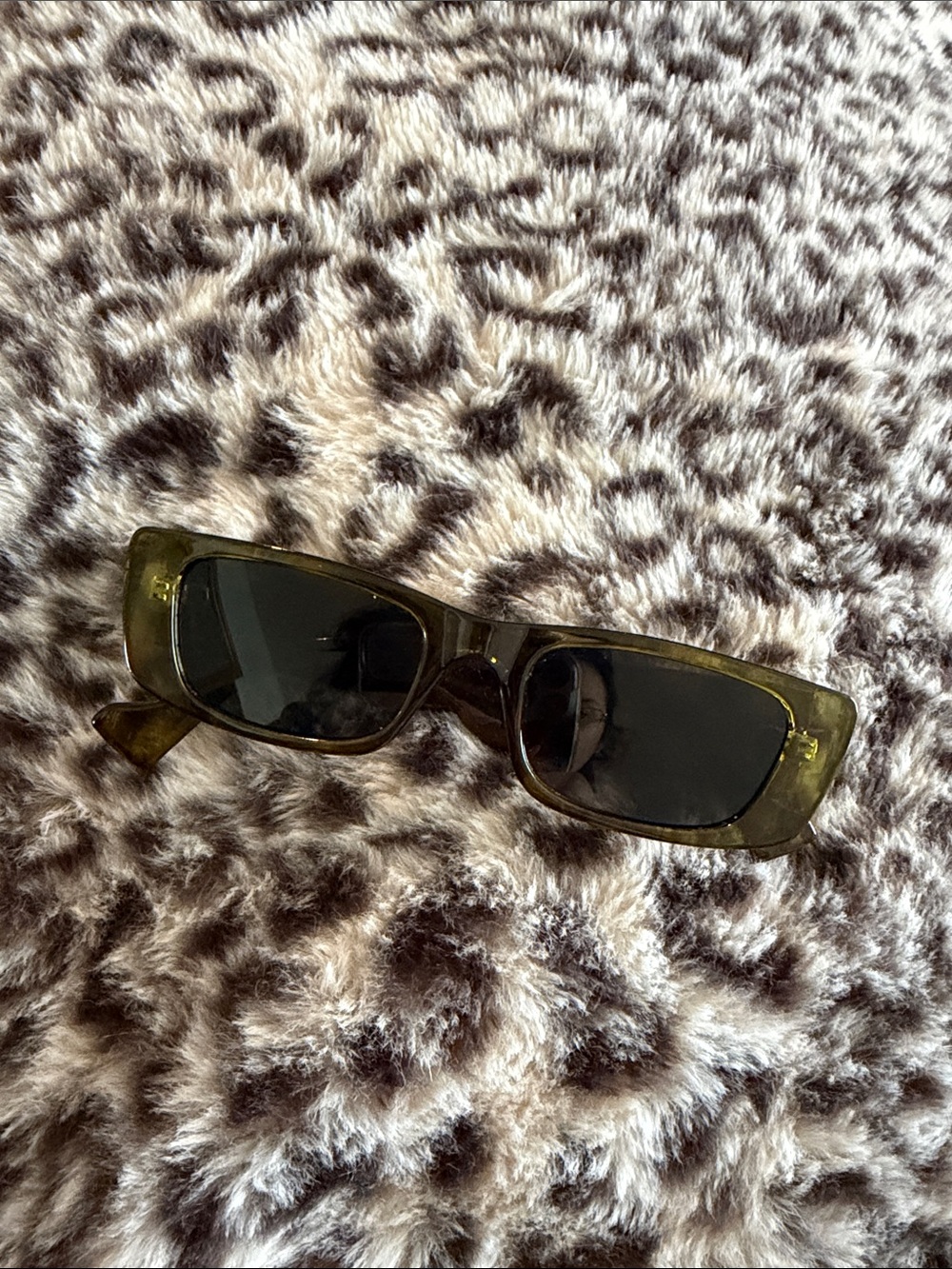 Olive Green Rectangular Women's Sunglasses